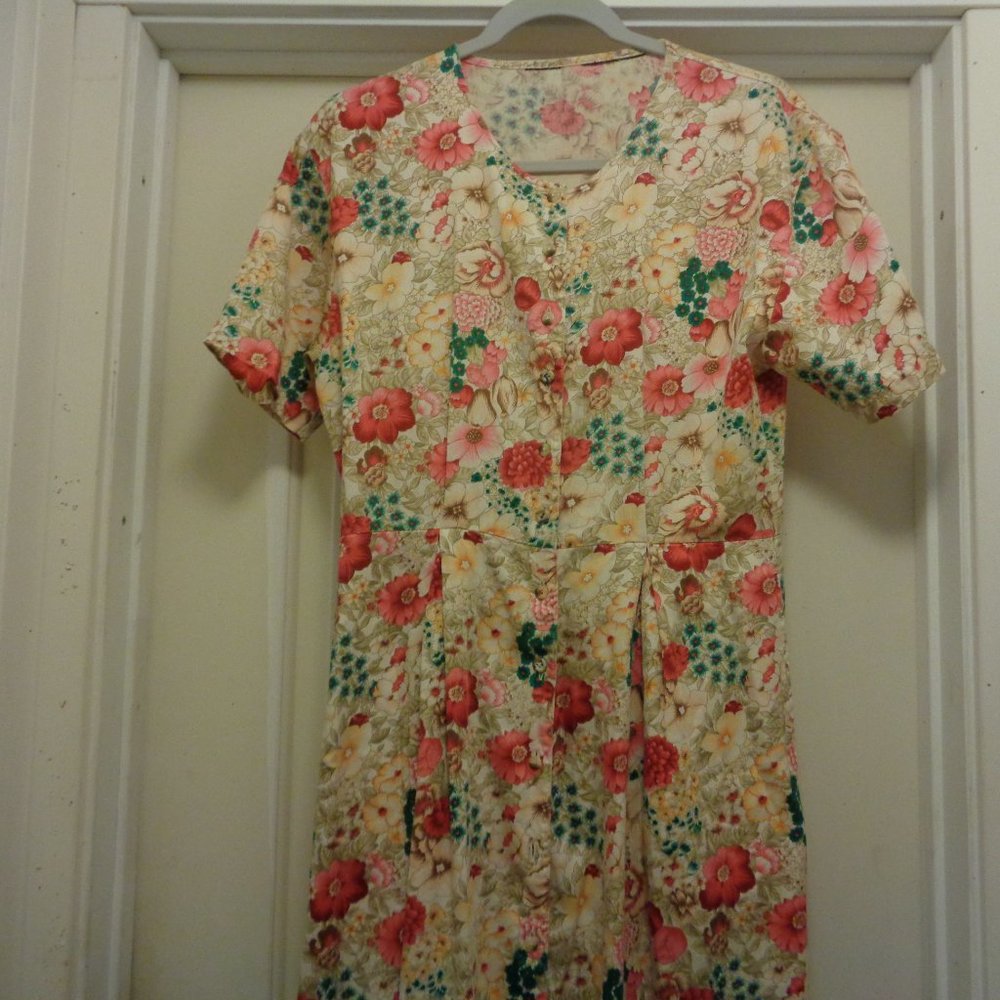 90S FLORAL MAXI DRESS ,M - Picture 3 of 6